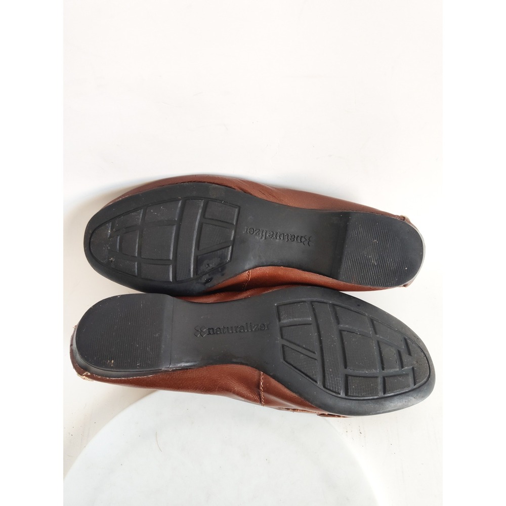 Naturalizer‎ Loafers 7 Leather Buckle Brown Classic Slip On Comfort Flats Shoes - Picture 7 of 11